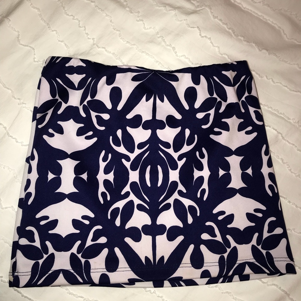 Blue patterned mini skirt - Picture 2 of 4
